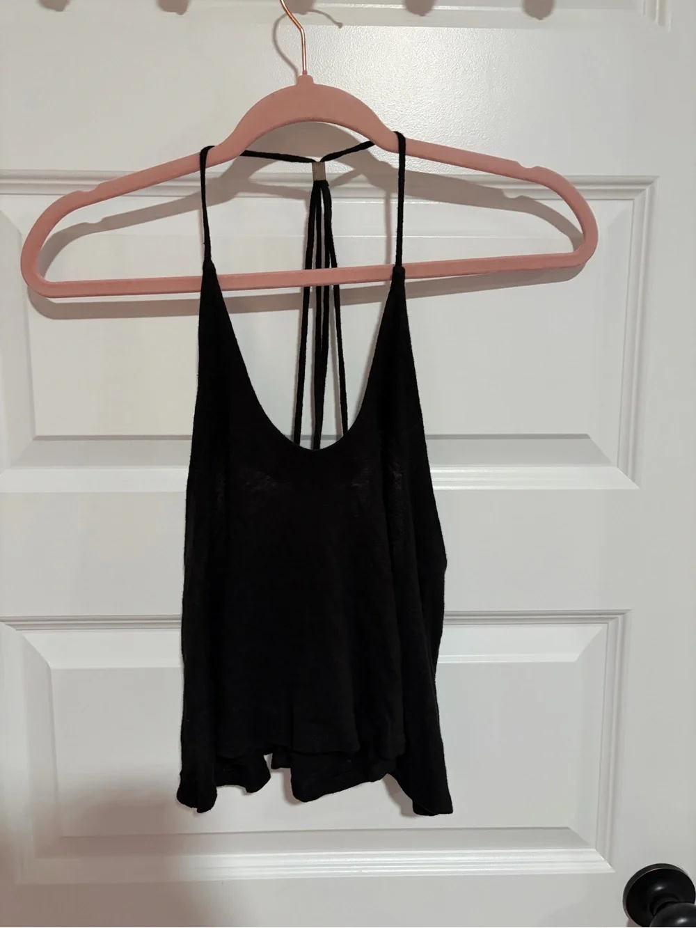 Free People Black Strappy Camisole with Back Tie